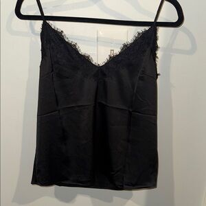 Black Silk Lace Cami Top